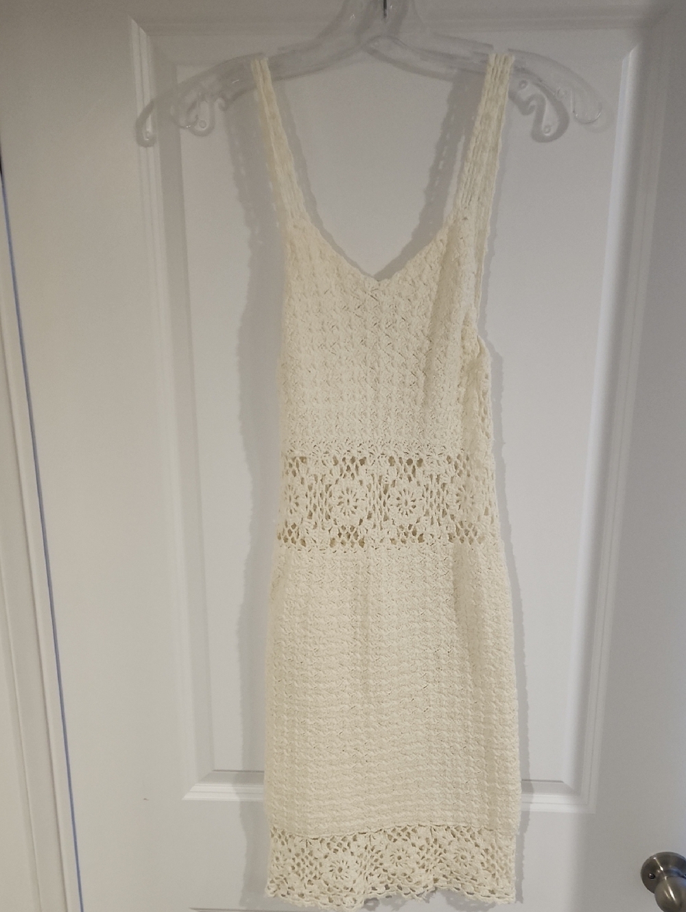 Women’s Cream Crochet Sleeveless Dress